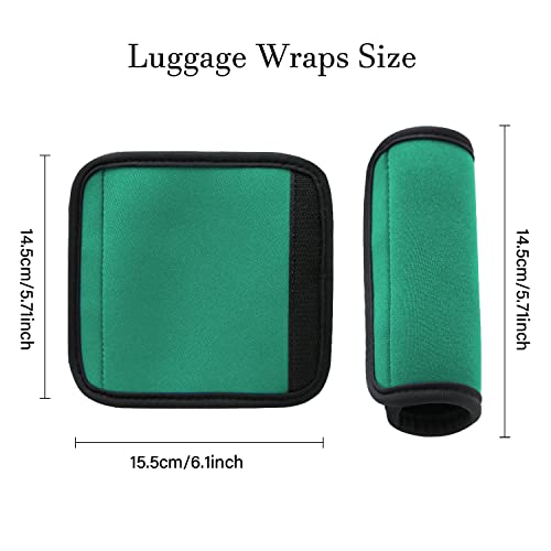 2 Pack Luggage Handle Wraps for Suitcase, Bright Color Comfort Soft Handle Covers (Green) - color: Green