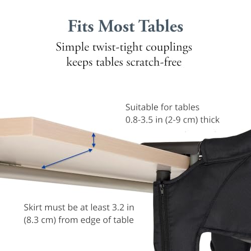 Inglesina Fast Table Chair, Charcoal Gray Melange - Portable Baby High Chair - for Babies & Toddlers up to 37 lbs - Fits Tables 0.8'' to 3.5'' Thick - Compact & Easy to Use - Travel Bag Included - color: Charcoal Gray Melange, style: Chair