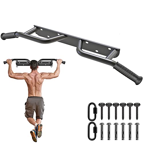 Kipika Heavy Duty Wall Mounted Doorway Pull Up Bar, Multifunctional Chin Up Bar, Portable Fitness Door Bar, Body Workout Home Gym System - color: Multi Handle