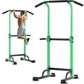 soges Power Tower Pull Up Bar Station, Free Standing Pull Up Rack Dip Station for Home Gym, Height Adjustable Home Strength Training Fitness Workout Equipment - color: Green