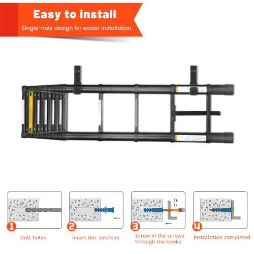 8 Pack Garage Storage Hooks, Ladder Hangers, Steel Wall Mount Hooks, Utility Hooks for Hanging Heavy Duty Shed Tools, Ropes, Garden Hoses, Shovel, Bulk Items, etc.（88lbs, 4Inch） - size: 8 Pack (4 inch)