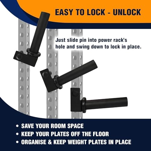 Yes4All Olympic Weight Plate Holder Attachment - color: D. Set of 4 Holders for 2" Plate, size: Fit 2x2" Rack with 1" Hole