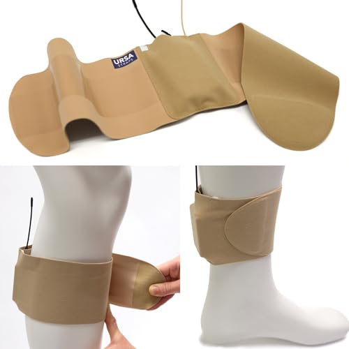 URSA Ankle Straps: Low-Profile, Soft, Stretchy & Breathable Transmitter Straps for Location Sound, Theatre, Wedding Shoots & More (Beige, Calf) - color: Beige, size: Calf