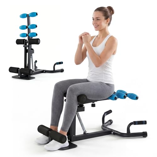OLIXIS Deep Squat Machine for Women, Adjustable Glutes & Leg Exercise | 300 lbs Weight Capacity All-in-One squat Trainer with Push Up Handles, Compact Home Gym Workout Machine, Black & Blue