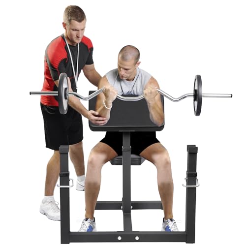 HSM Preacher Curl Weight Bench Max load 450lbs Strength Training Seated Arm Isolated Barbell Dumbbell Biceps Station Home Gym