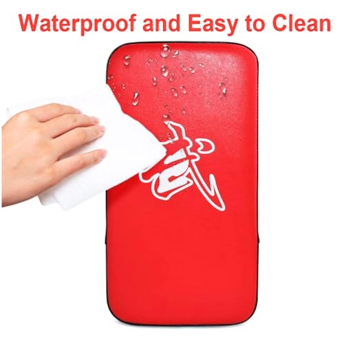 TLBTEK Taekwondo Kick Shield - Muay Thai MMA Karate Kickboxing Training Pads - Curved Leather Strike Shield