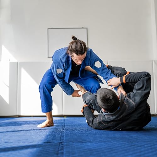 Elevon Puzzle Exercise Gym Flooring Mat, EVA Interlocking Foam Tiles Workout Mat for Home Gym, Fitness Equipment, MMA, Gymnastics, Shock-Absorbing Exercise Mat, Multi-Color - color: Blue, style: 1"Th, 18 Tiles (72 Sq Ft)