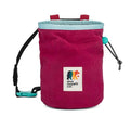 Oso Supply Co - Waxed Canvas Chalk Bag - Zipper Pocket & Mesh Pouch for Bouldering, Rock Climbing, Gym, Weightlifting – Water-Resistant, Adjustable Belt, Wide Opening - color: Huckleberry / Teal