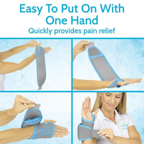 Arctic Flex Wrist Ice Pack Wrap - Refreezable Gel Compression Support | Flexible Hot & Cold Brace for Injuries, Rheumatoid, Tendinitis, Swelling & Carpal Tunnel - Reusable for Pain & Muscle Therapy