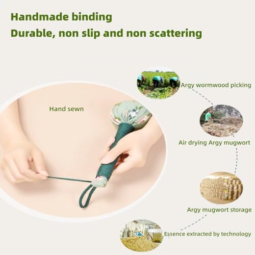 2PCS Long Size Lymphatic Drainage Hammer,Wormwood Herbal Massage Hammer,Manual Body Massage Hammer, Back Knock Long Handheld Massage Hammer for Back Pain Relief Green 12.5IN - color: Green+green