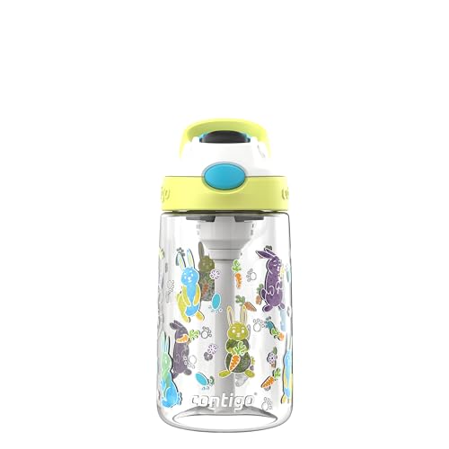 Contigo Kids Water Bottle with Redesigned AUTOSPOUT Straw, 14 oz - color: Salt (Bunnies GFX), size: 14 oz (Pack of 1)