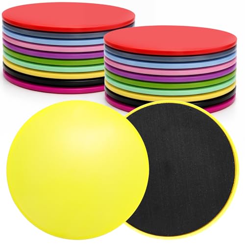 DEAYOU 20 Pack Core Sliders for Working Out, Dual Sided Exercise Gliding Discs, Exercise Sliders Fitness Discs for Training Abdominal Core Strength Full Body Workout on Carpet or Hardwood Floors