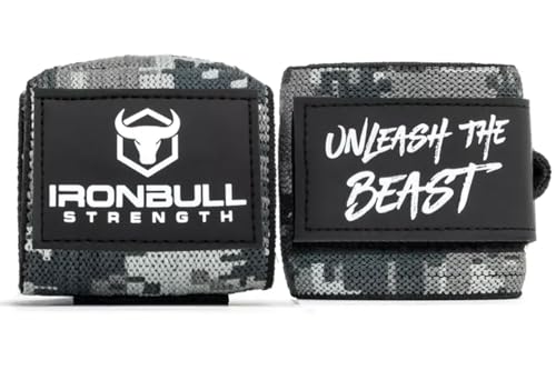 Powerlifting Wrist Wraps for Weightlifting & Bench Press - IPF Approved Heavy Duty Wrist Straps for Powerlifting, Bodybuilding & Strength Training - Competition Grade Support - color: Camo Grey