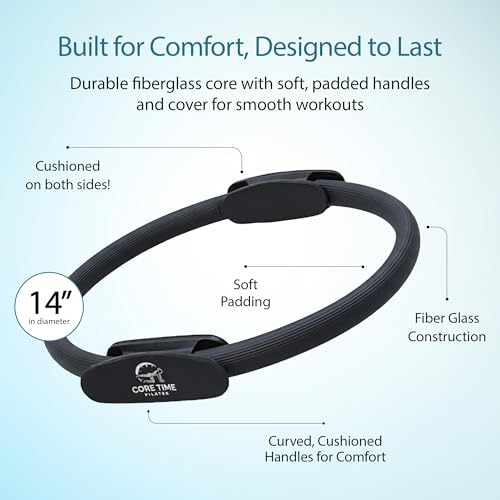 Pilates Ring- Inner Thigh Exerciser- Arm Exerciser- Thighmaster- Core Trainer- Gym Ring-Infinity Hoop- Exercises Included- Professional Design- Padded Handles-Instructor Designed