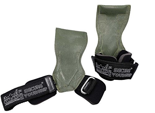 Lifting Grips PRO Weight Gloves Heavy Duty Barbell Gymnastics Straps Alternative to Power Hooks Deadlifts Adjustable Neoprene Padded Wrist Wrap - color: Green Rubber, size: Small 5.0"-6.40" Wrist Size