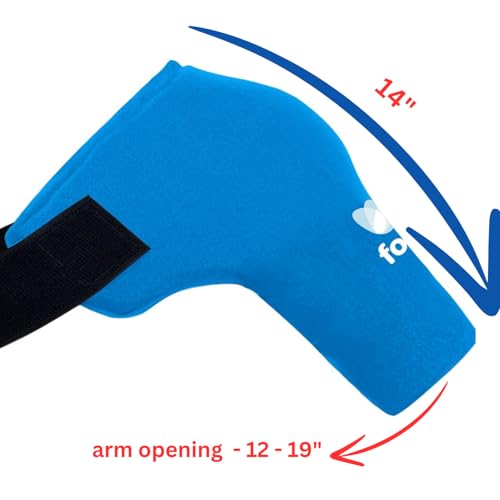 FOMI Premium Shoulder Hot Cold Solid Gel Ice Pack | Cooling Compression Therapy Wrap | Rotator Cuff, Tendonitis, Surgery Recovery Pain Relief | Comfortable Heating and Cooling Arm Compress