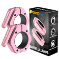 Forcefree+ Barbell Clips (Pair), Barbell Clamps, Quick Release Olympic Barbell Clamps with Anti Slip TPR Grip, Barbell Collars for Secure Weightlifting & Powerlifting - color: Pink