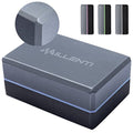 Millenti Gray Black Yoga Block Yoga Brick - Sold as Single EVA Foam Block, Bevelled Edge, Non-Slip, Latex-Free Block with a Workout Chart 9x6x4” - color: Blue