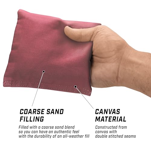 GoSports Classic Cornhole Bean Bags Set of 4-16 Colors Available - Regulation All Weather, Mix and Match - color: Burgundy