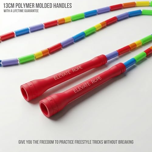 Pro-Grade Beaded Jump Rope for Beginners - color: Rainbow