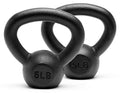 Powder Coated Solid Cast Iron Kettlebell Weights Set 5lb to 45lb Various Combination - color: J-Black(5+5)lb