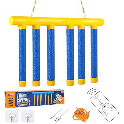 ATG Reflex Drop Sticks Challenge Game with Remote Control | 3 Adjustable Speed Modes Hand-Eye Coordination & Reaction Training Toy, Fun Catch Falling Sticks Game for Kids, Adults
