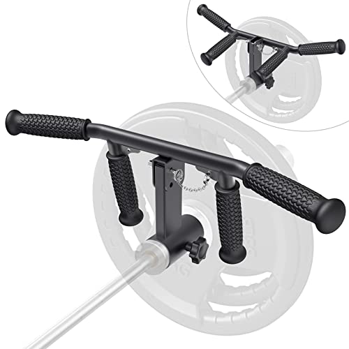 SELEWARE V Bar & T Bar Landmine Handle Attachment for 2" Barbell Bar, Solid Multi-Grip Landmine Handle T Row Attachment with Non-Slip Rubber Handle, Fits 2" Olympic Bars Strength Training Bars - color: Adjustable T Bar W/ Flat Rubber Handle