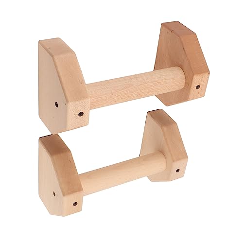 2pcs Wooden Push Up Handles, Anti Slip Pushup Bar with Silicone Pads, Joint Friendly Parallettes for Calisthenics Handstand and Floor Workouts for Men Women - size: 25cm / 9.8in