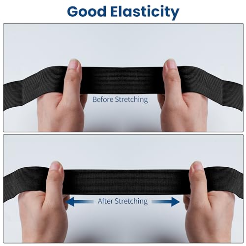 Elastic Band for Sewing 1.5 Inch x 12 Yards, Soft Knit Elastic Band with High Elasticity for Waistbands, Pants, Sewing, Crafts & DIY, Black - color: Black, size: 1.5 Inch * 12 Yards