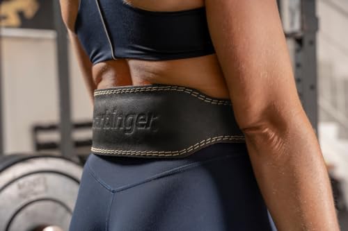 Harbinger Padded Leather Contoured Weightlifting Belt - 4" or 6” Width - Interior Suede Lining & Foam Cushioning - Heavy-Duty Dual Prong Steel Roller Buckle - for Lifting Support - size: Small, style: 4 Inch: 2.0