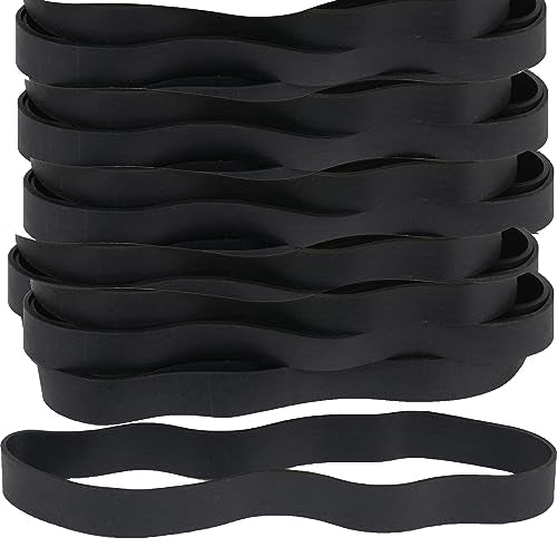 AMUU Rubber Bands Size 107 Wide Big Thick Long Rubber Band 30Pcs Heavy Duty | Black Big Elastics Bands Long for Office Supply File Folders Box Books gifts Notebook( 7" x 5/8") - color: Black