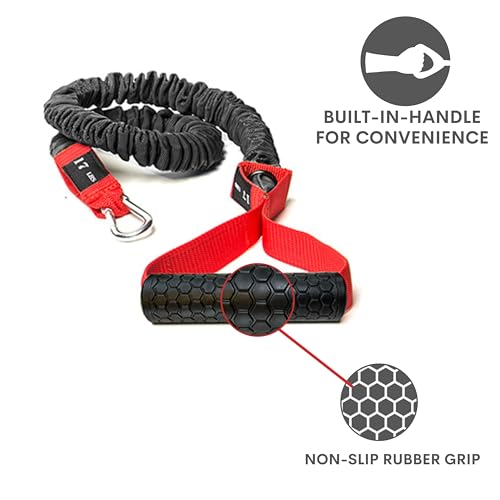 Resistance Cords - Cross Anchored Shoulder Exercise Bands - Ideal for Dynamic Warmups and Physical Rehab - One Pair of Cords - 4KOR Fitness - color: 17 lbs