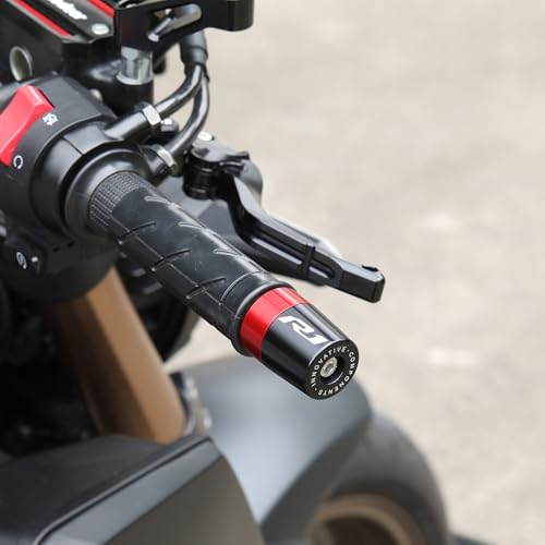 Handle Bar Ends Hand Grips Plug Caps Compatible with Yamaha YZF R1 R1M R1S 1998-2020 2021 2022 2023 2024 2025 | Motorcycle Balance Pad YZF-R1 YZFR1 YZF-R1M YZF-R1S Accessories - color: red