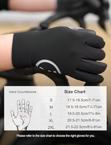 INBIKE Breathable Bike Gloves for Men Women, Full Finger Pad Cycling Gloves, Touchscreen Reflective Mountain Biking Bicycle - color: Black, size: XX-Large (Hand Circumference 8.5-8.75inch)
