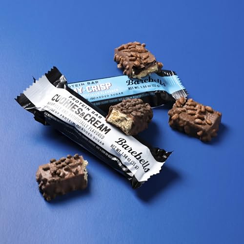 Barebells Protein Bars Combo Pack – 12 Creamy Crisp & 12 Cookies & Cream (24 bars total) – High Protein Snacks with 20g Protein & No Added Sugar – On-the-Go Breakfast or Post-Workout Treat - size: 12 Count (Pack of 2)