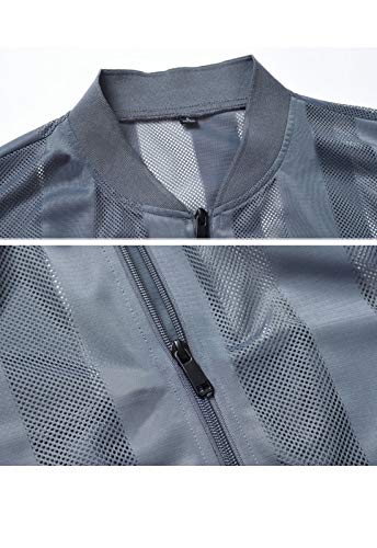 Flygo Men's Summer Casual Lightweight Breathable Mesh Cycling Travel Zip Vest - color: Black, size: Medium