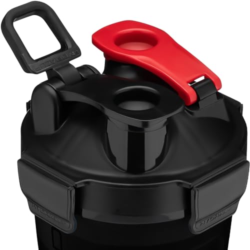 Hydra Cup DualShaker Pro 32 oz Shaker Bottle for Protein Shakes, Shaker Cup w/Handle & Ball Blender Whisks, Dual Mixing Shaker Bottle with Storage, 2 in 1, for Travel To Go, BPA Free (Black) - color: Black
