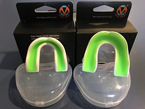 Oral Mart Youth Sports Mouth Guard for Kids (USA Flag, Fangs, 20+ Colors to Choose from) Mouthguard for Football, MMA, Karate, Boxing, Rugby, BJJ, Flag Football – /w Case (Youth, Strapless) - color: Spring Green
