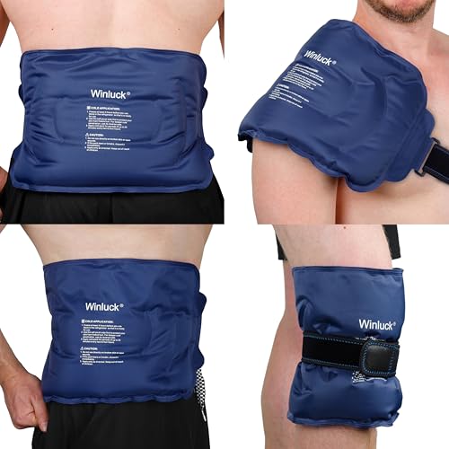 Winluck Ice Pack for Injuries Flexible Reusable Gel Packs for Shoulder Back Elbow Leg Knee Soft Large Cold Compress & Cooling Pad for Pain Relief Sports Injury 16.6 x 9.6 inch - style: 16.6 x 9.6（1 Pack）