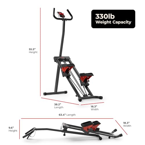Sunny Health & Fitness Stair Stepper & Climber Exercise Equipment for Home Workout, Compact Cardio Training Machine - color: Orange