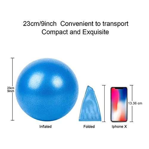 2 Pack Exercise Balls, 8-9 Inch Mini Pilates Yoga Balls, Anti-Burst Small Fitness Balls for Pilates, Yoga, Core Training and Physical Therapy, Improves Balance - color: Blue