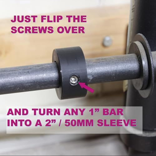 Olympic Weight Plate to Standard Bar Conversion Adapters (2" to 1") Sold in Pairs for 1" Thick Plates for Gym Fitness Weight Equipment Made in USA