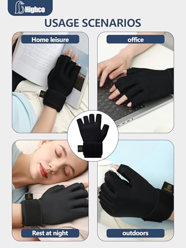 highco 2 Pack Ice Gloves for Arthritis Hands Pain Relief, Adjustable Hand Ice Pack for Hot & Cold Therapy, Reusable Gel Compression Finger Wrist Ice Pack for Tendinitis, Carpal Tunnel,Swelling - size: L(2PCS)