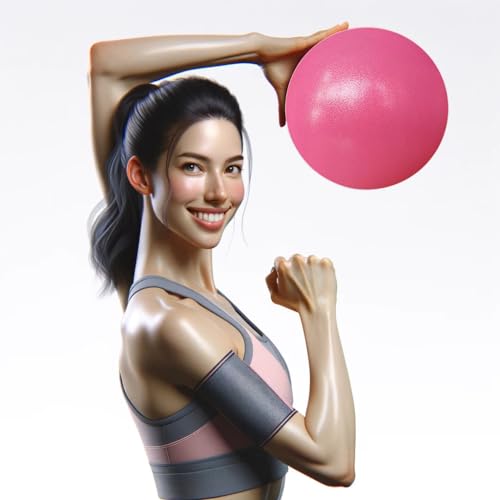 AppleRound Exercise Ball with Pump, 9-Inch Small for Pilates, Yoga, Core Stability - Choose: [Pack of 1 Ball + 1 Pump] or [Pack of 2 Balls + 1 Pump] - color: Pink x1