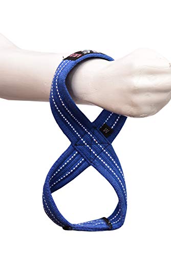 Deadlift Straps Figure 8 Loop Lifting Straps The #1 Choice for Power Lifters weightlifters workout Enthusiasts - color: Blue, size: 70 cm Up to 8.0" Wrist Circumference