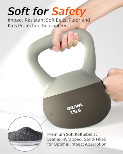 Soft Kettlebell, Safe Strength Training Kettle bell, Cushioned Impact-Resistant Base and Anti-Slip Grip Weight, Kettlebells Set for Home Workouts and Men/Women/Beginners,With Non-slip Gloves - color: Chic Brown