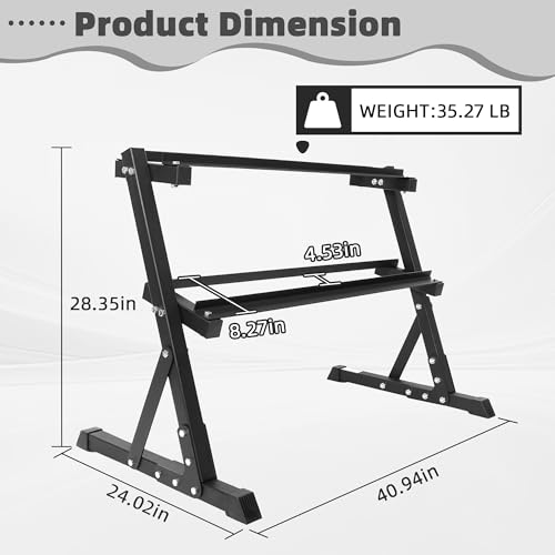 BalanceFrom Dumbbell Rack Stand, Multi-Tier Weight Rack for Dumbbells & Kettlebells, Heavy Duty Home Gym Storage Rack, Includes 25 lb Dumbbell Pair, Black - style: 2 Tier