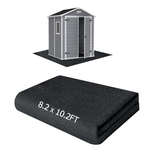 Outdoor Storage Shed Floor Mat, 8.2*10.2FT Waterproof Washable Garden Flooring Pad with Non Slip Backing, Soft Furniture Patio Covering Carport dust Oil Mat-Tool Shed, Storage Shed Not Included - size: 8.2 x 10.2 FT