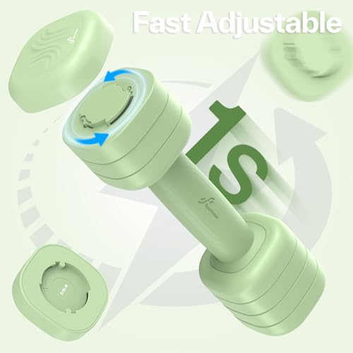Adjustable Dumbbell Set of 2: Sportneer 4 in 1 Free Weights Dumbbells Set for Women, Hand Weights for Women at Home, Available in 5 lb × 2 and 10 lb × 2 Sets with Soft Rubber Handle for Home Gym Exercise Training - color: Dusty Mutcha, size: 5lb × 2