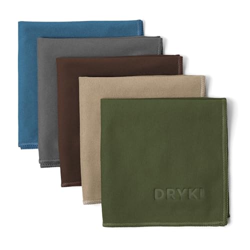 DRYKI Pocket-Sized Sweat Towels - The Original Sweat Absorbing Handkerchiefs - Quick-Dry Microfiber Sweat Rags for Face, Hands, & Body - Men & Women - Gym, Sports, and Work (Forest: 5 Pack) - color: *Forest